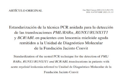 Estandarización de la técnica PCR anidada para la detección de las translocaciones PML/RARa, RUNX1/RUNX1T1 y BCR/ABL en pacientes con leucemia mieloide aguda remitidos a la Unidad de Diagnóstico Molecular de la FJC