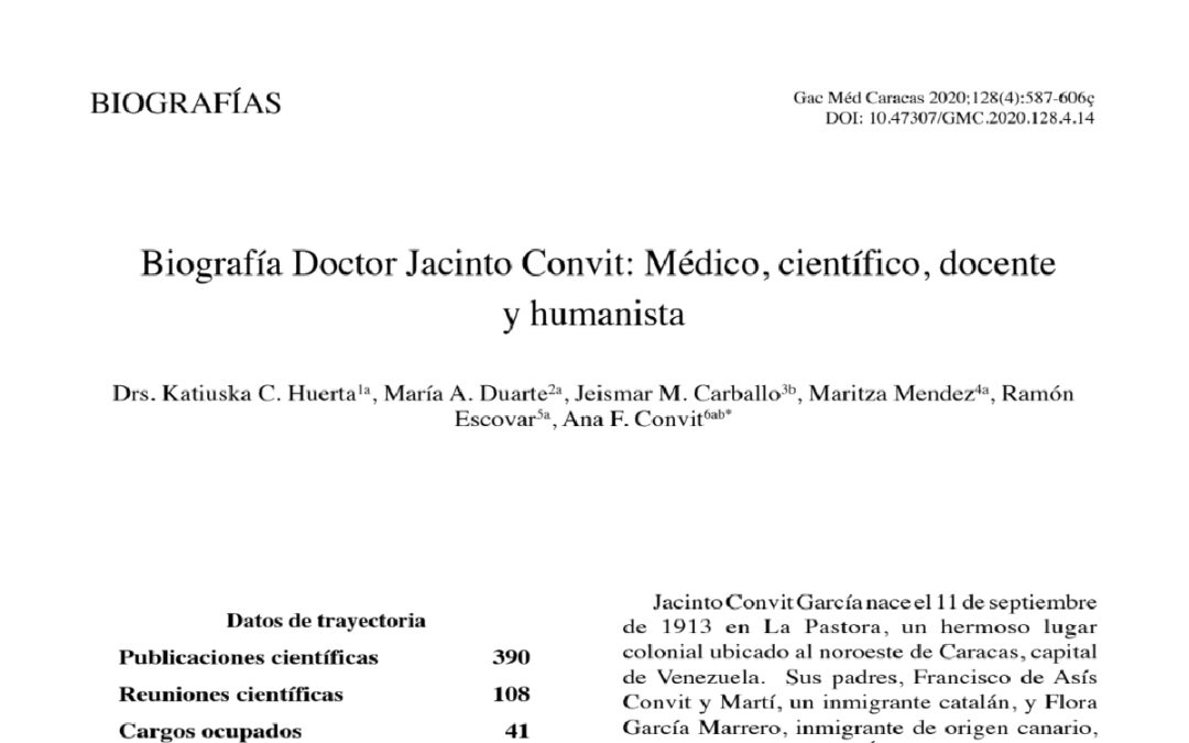 Biografía Doctor Jacinto Convit: Médico, científico, docente y humanista