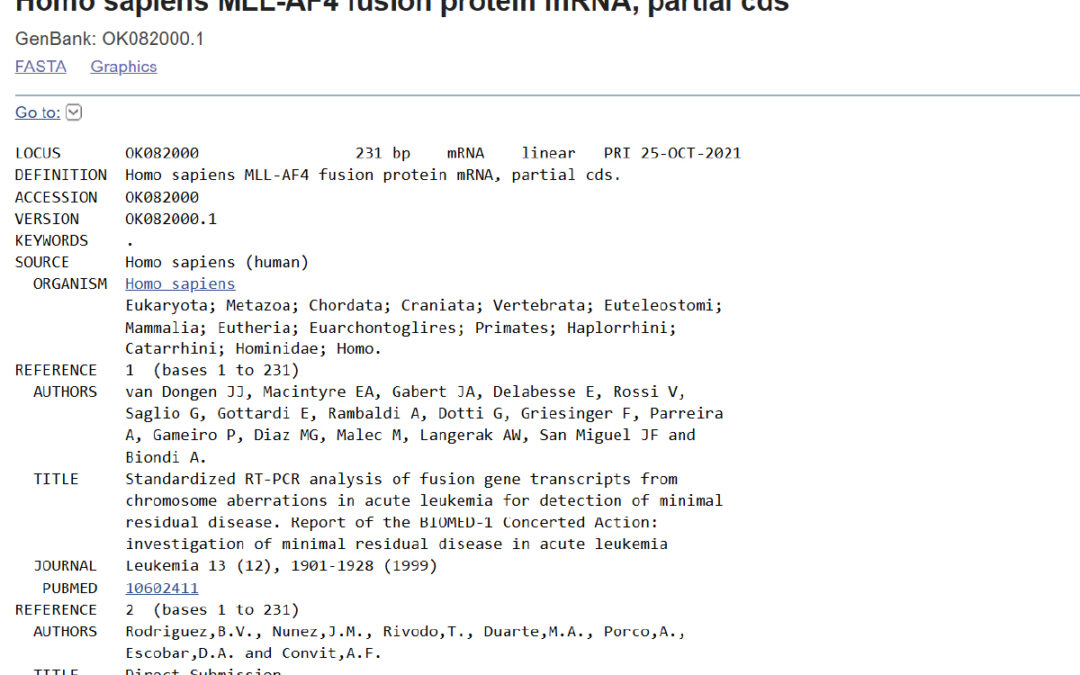 Homo sapiens MLL-AF4 fusion protein mRNA, partial cds